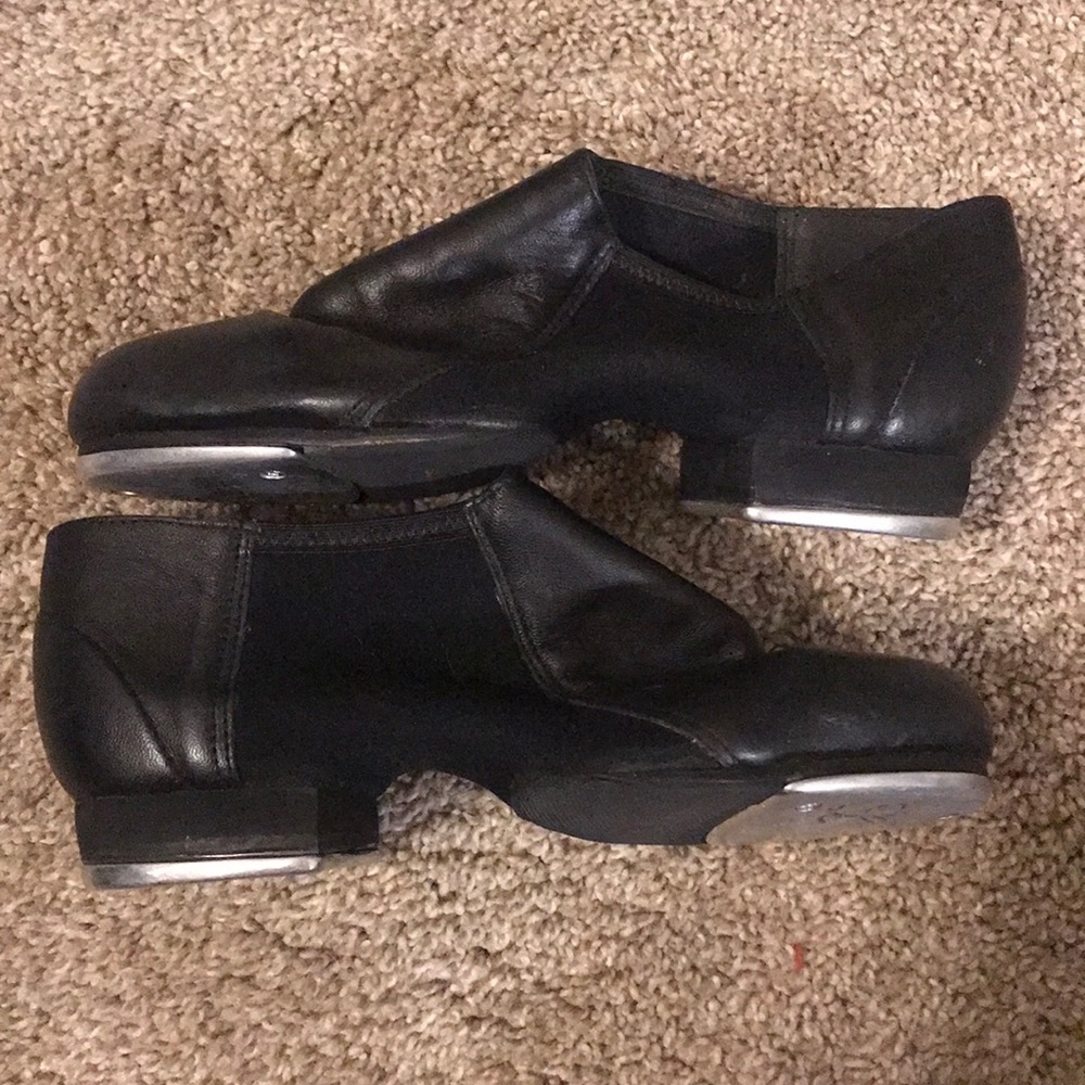 Women's Black Leather Tap Dance Shoes